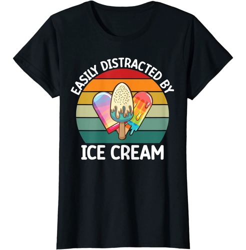 Gelato t-shirts easily distracted by ice cream